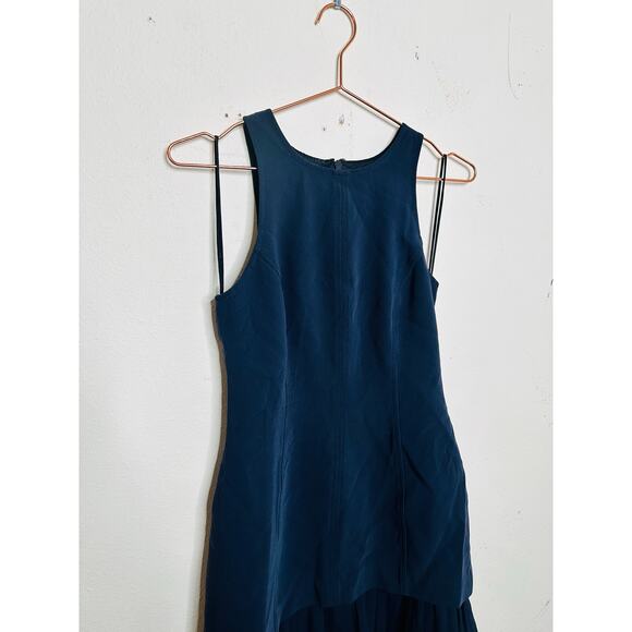 CINQ A SEPT Navy Sleeveless Crewneck Pleated Hemline Catriona Dress size 4 - Picture 5 of 13